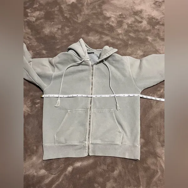 BRANDY MELVILLE Sage Full Zip Hoodie Sweatshirt Vintage Wash One Size EUC - Image 7