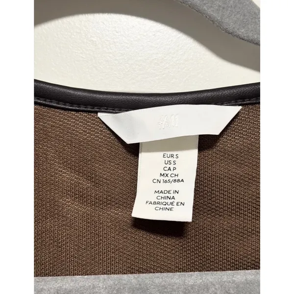 H&M Brown Faux Sherpa Snap Button Jacket S - Image 12