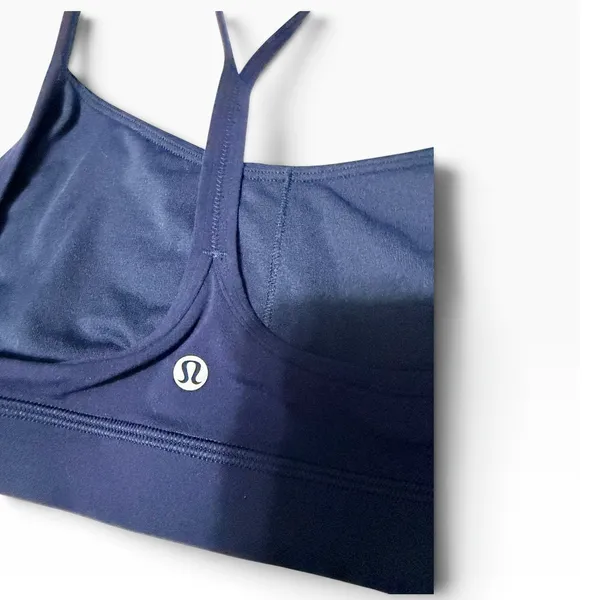 Lululemon Flow Y Nulu Navy blue sports bra Athleisure Racerback Yoga size 6 - Image 5