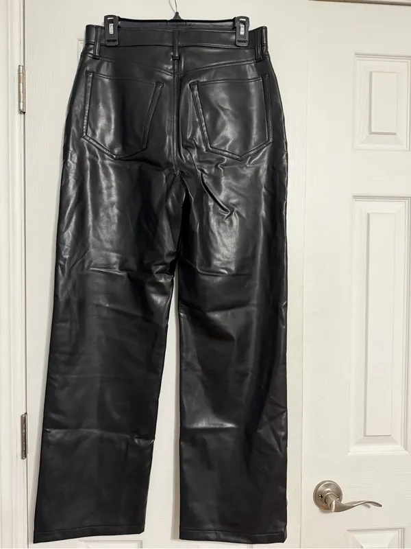 Abercrombie & fitch the 90’s relaxed high rise faux leather pants size 30 10 - Image 5
