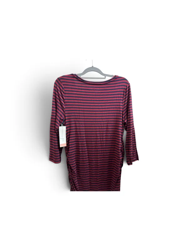 Liz Lange for Target Maternity Berry/Navy Stripe Midi Dress - Image 3