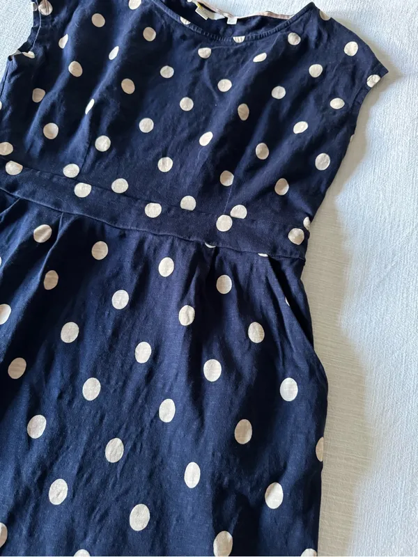 Boden Florrie Jersey Dress Navy Polka Dots - 10P - Image 7