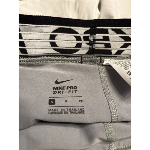Nike Pro Shorts Womens Small White/ Gray Dri-Fit Running Workout Breathable - Image 3