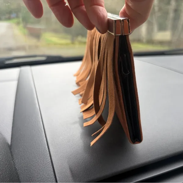 Fringed Tan Clutch Wallet Brown - Image 7