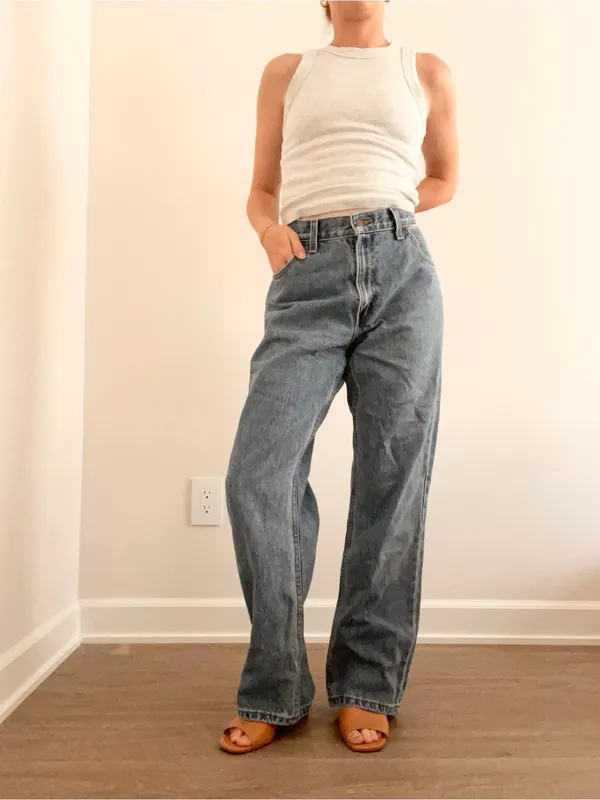 Vintage Levi's Loose Fit Straight Leg Jeans in Washed Blue - Image 2