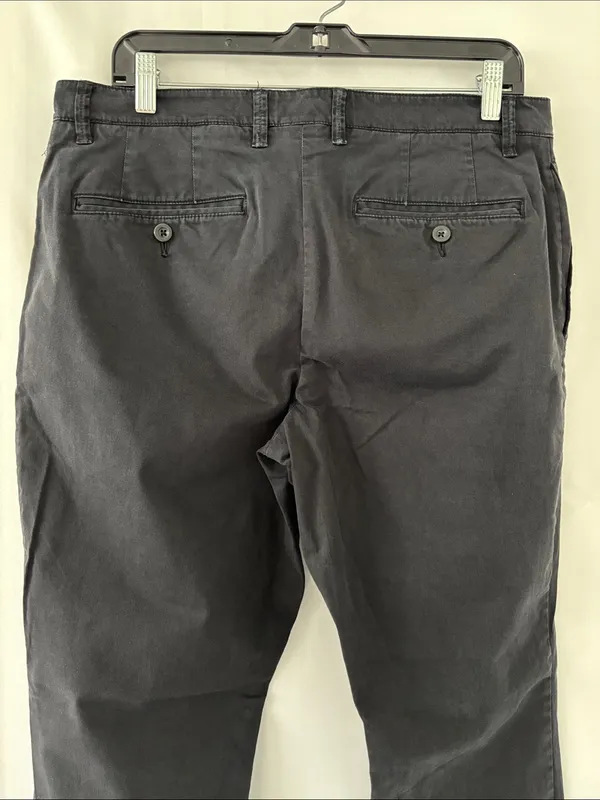 Merona Men's Black Chino Pants 33x32 Slim Straight Stretch Cotton Casual Work - Image 8