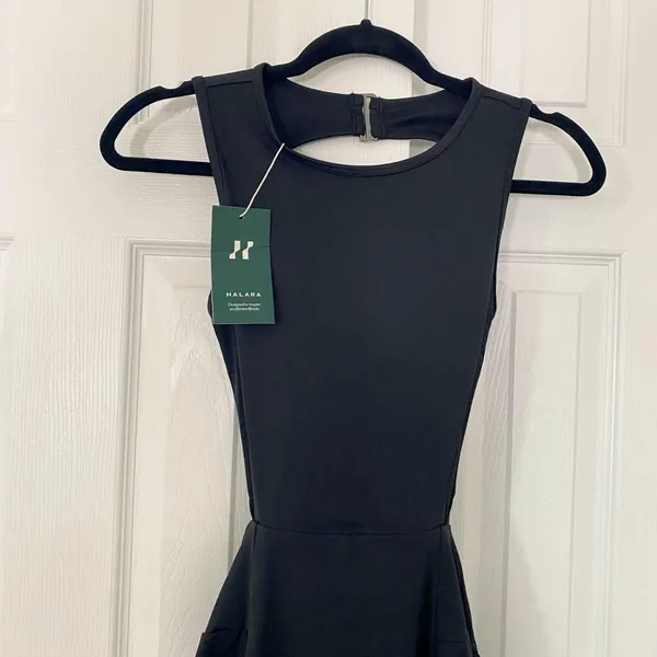 NWT Halara Black Work Out Athleisure Dress Skorts Open Back XS - Image 2