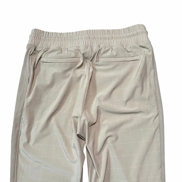 Athleta Brooklyn Textured Jogger Tan Windowpane Plaid Print - Image 6