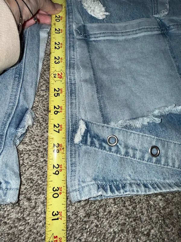 Akira Patchwork Wide Leg Jeans Size 11(W29) Blue Distressed Denim - Image 5
