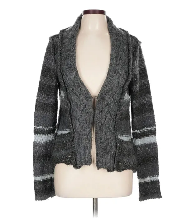 Free People charcoal braided cardigan - Image 4