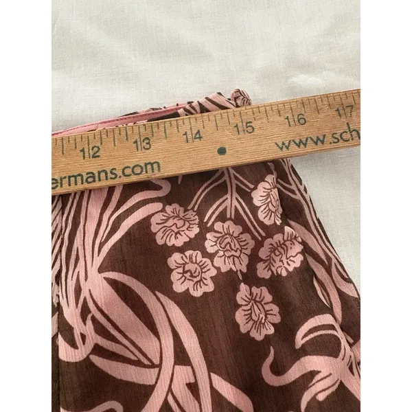 Y2k Skirt Pink & Brown Floral Fairycore Fairy Whimsy Size 6 Lined Silky Cato - Image 8