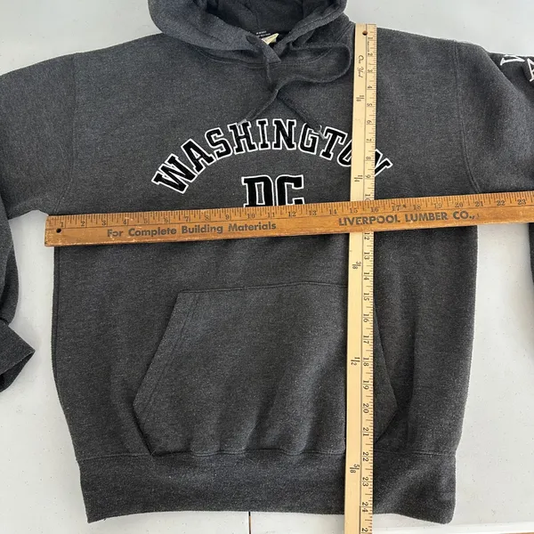Washington DC Hooded Sweatshirt Hoodie Gray Women Medium "Designed‎ in USA" - Image 8