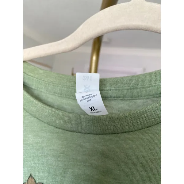 Mama Graphic Print Tee Leopard Sage Green Soft Boho Retro XL Soft Material Retro - Image 5