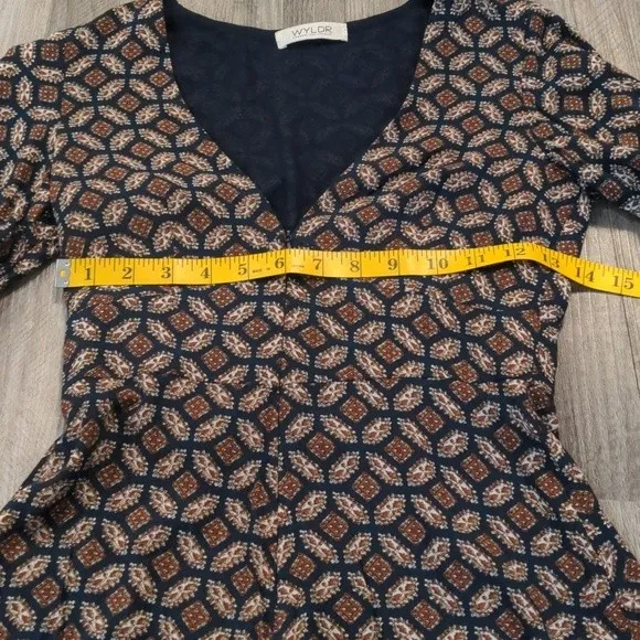 WYLDR Revolve Brand Geometric Long Sleeve V Neck‎ Romper Playsuit Extra Small - Image 11