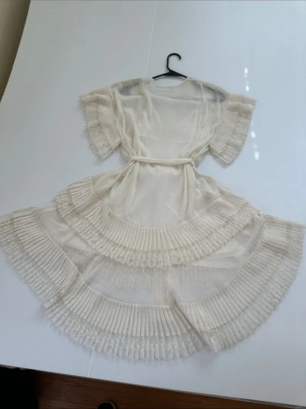 Zimmermann Espionage Pleat Frill Mini Dress Cream Ecru, US 8 Zimmermann size 2 - Image 7
