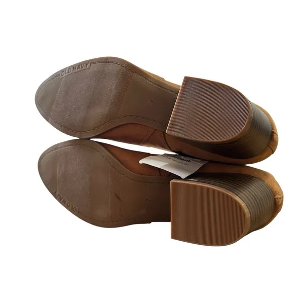 Old Navy Faux-Suede Booties for Women Tan Size 7 NWT‎ Water & Stain Repellant - Image 4