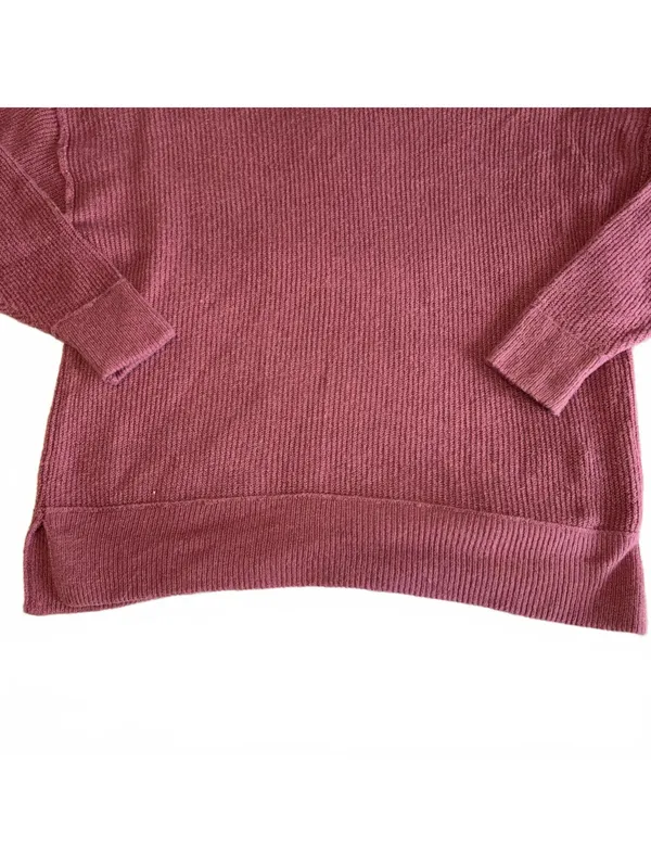 Aerie Cozy Ribbed Knit Crewneck Sweater RN: 54485 In Mauve, Woman’s Size Small - Image 4