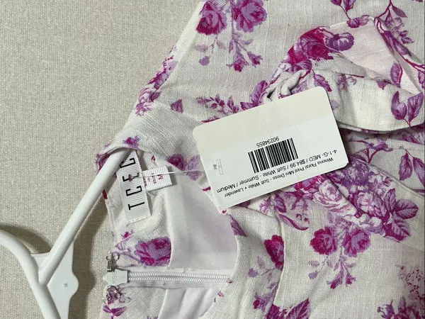 TCEC White Mini Dress with Pink Floral Print - Image 2