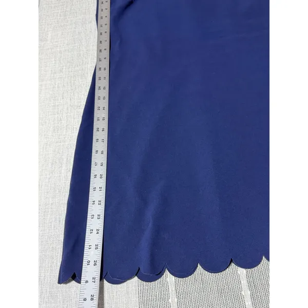 Maison Jules Navy Blue Scalloped Halter A-Line Dress Womens Size Medium M - Image 3