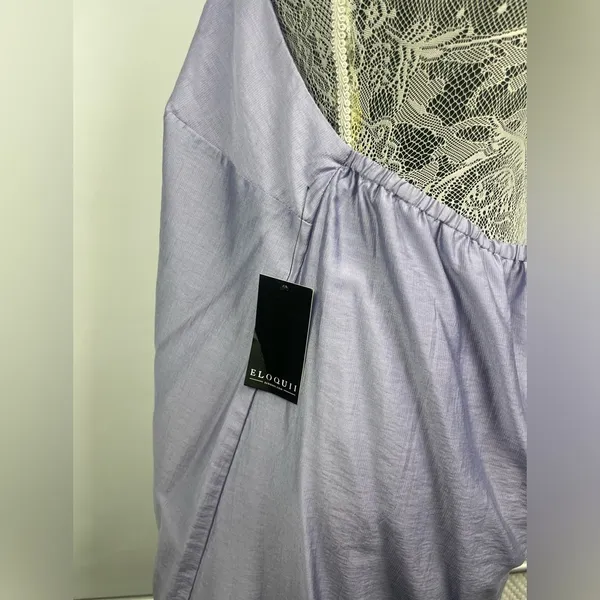 Eloquii Plus Size‎ Heirloom Lilac Y2K Halter Mini Tunic Dress - Image 11