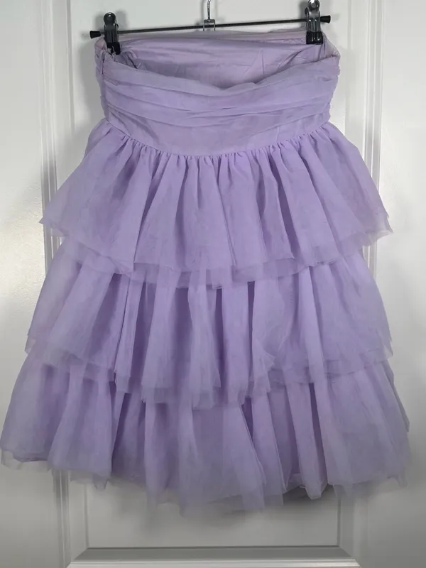 Beginning Boutique Birthday Girl Lilac Strapless Ruffled Mini Party Dress - Image 6