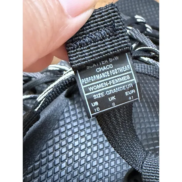 Chacos Strappy Sandal Women W10 Scatter Black White Triple Weave Adjust Straps - Image 5