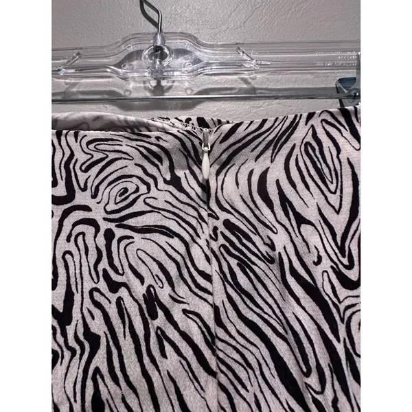 Mango Zebra Print Patterned‎ Midi Wrap Skirt Black White Size XS - Image 8