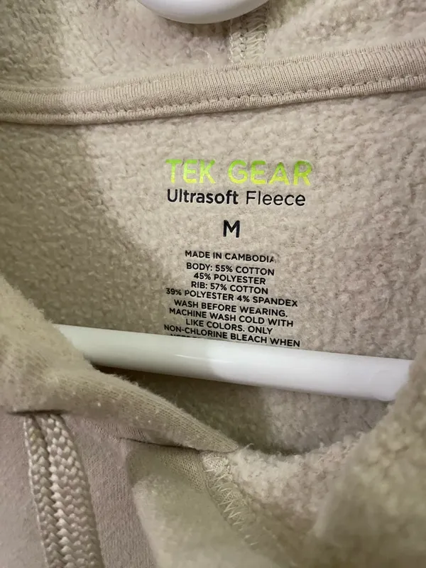 tek gear Men's Beige Pullover Hoodie with Kangaroo Pocket - Image 3