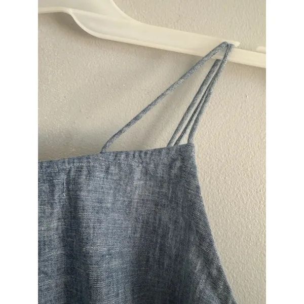 NWT Natural Life Erin Floral Embroidered Chambray Denim Tank Top Size Medium - Image 4