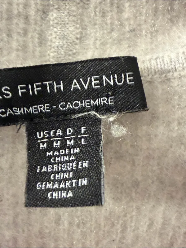 Saks 5th Avenue Light Gray Cashmere Sleeveless Open-Front Cardigan - Image 2