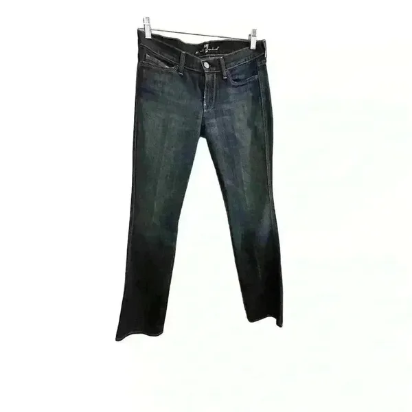 7 For All Mankind Women's Bootcut‎ Jeans Size 28 Dark Blue Stretch Denim - Image 15
