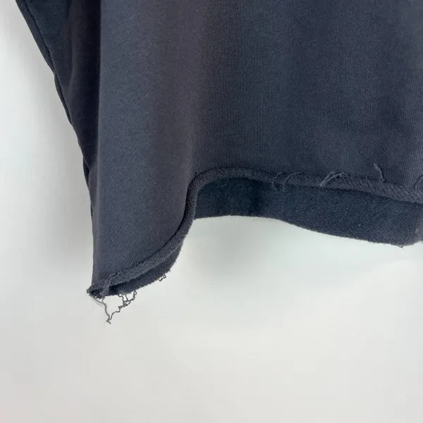 American Eagle Cropped Sweatshirt Women XL Charcoal Black Roll Hem Crop Crewneck - Image 4