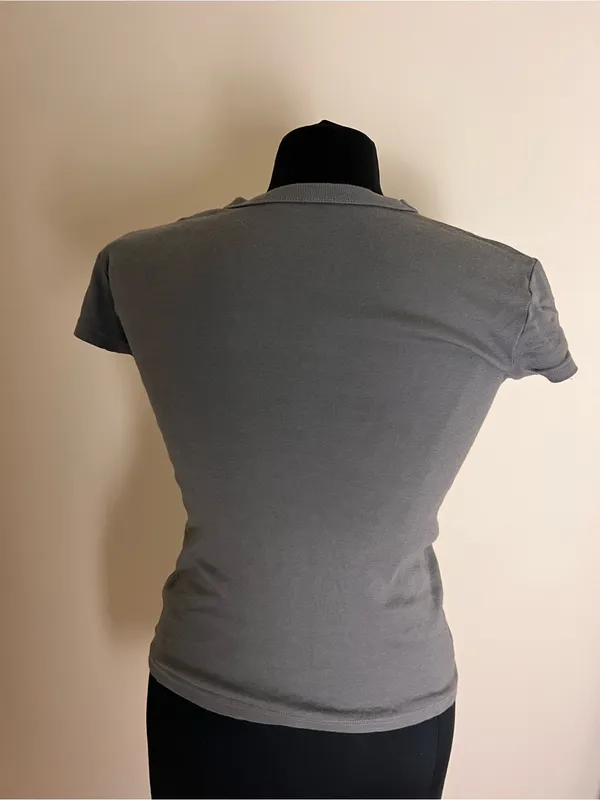 Brandy Melville Classic Crewneck Short Sleeve Top - Gray - Image 3
