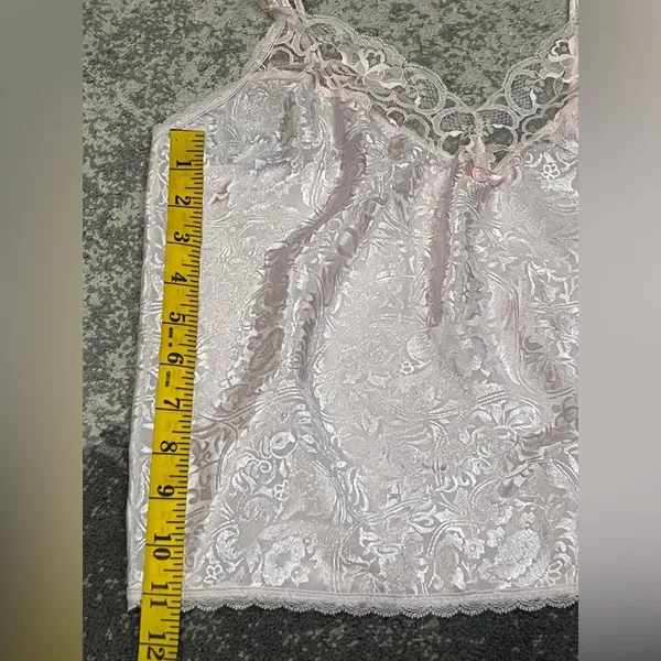 Delicates pink lace camisole or lingerie slip top Size S - Image 8