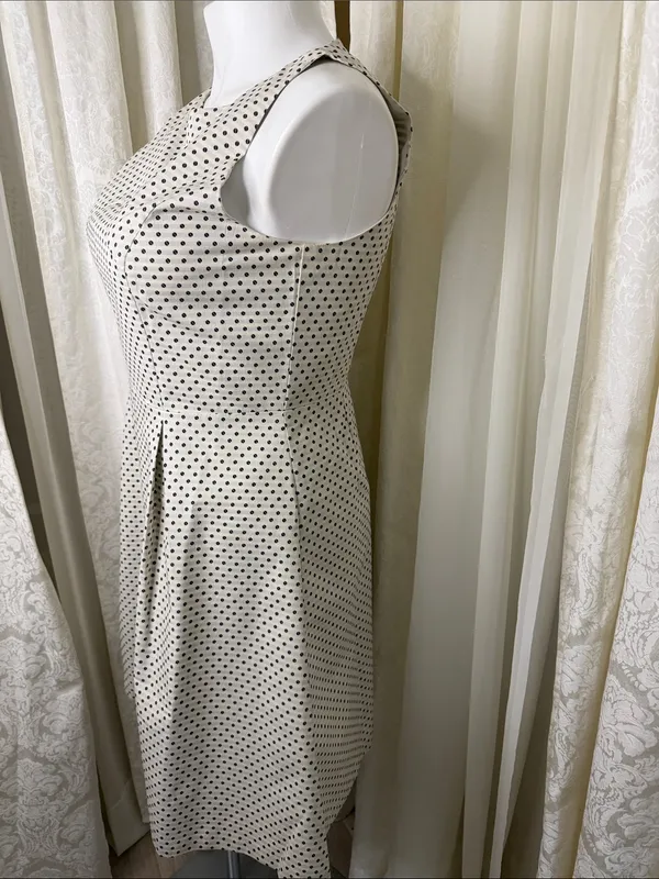 Ann Taylor Cream Polka Dot Midi Dress - Image 4