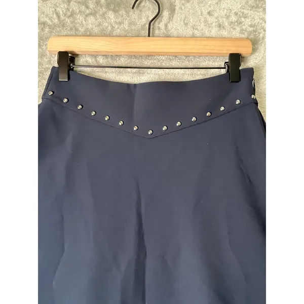Kate Spade Studded A-Line Mini Skirt Navy Blue Size 4 Preppy Classic - Image 2