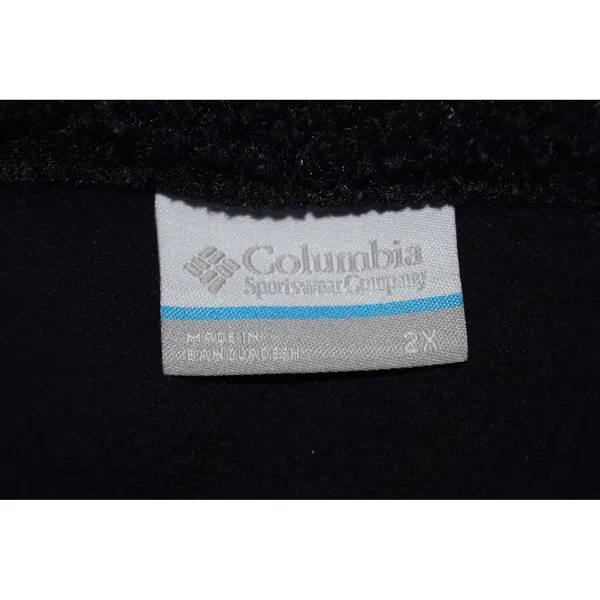 Columbia Sherpa Fleece Jacket Women 2X Black Excellent Mock Neck Snap Front - Image 6