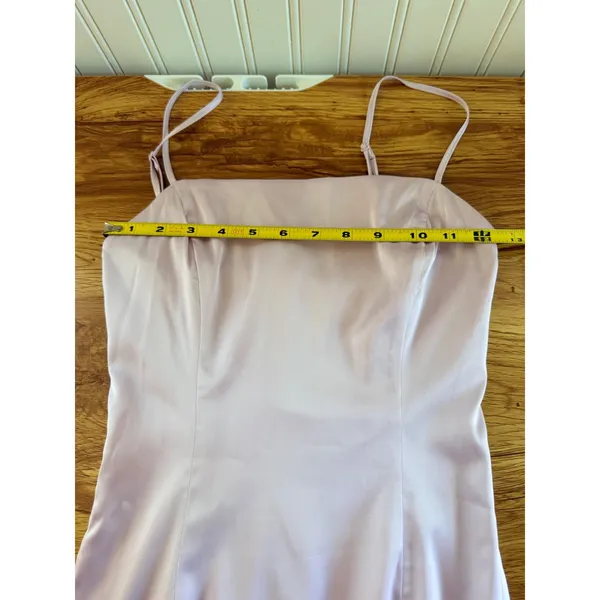 Sunday Best Satin Square Neck Mini Dress Adjustable Straps Pink Lavender Size 00 - Image 7