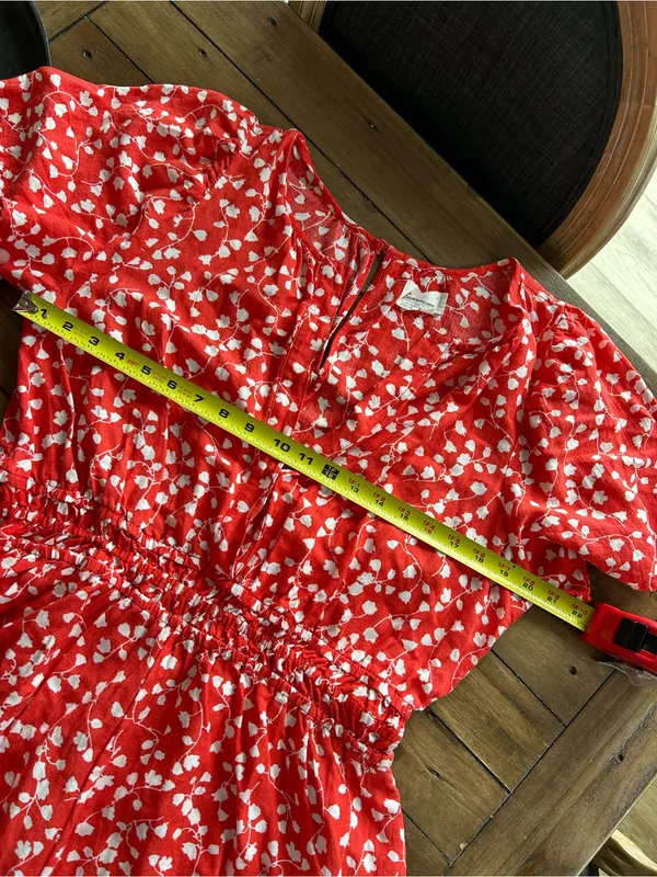Anthropologie Somerset Linen Edition Red Romper L - Image 11