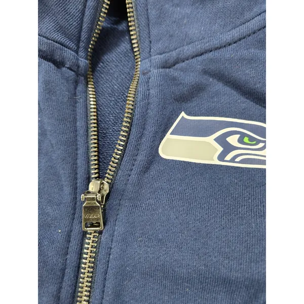 Women WEAR Erin Andrews Seattle Seahawks Yarn Dye Stripe Full-Zip Jacket Plus 3X - Image 10