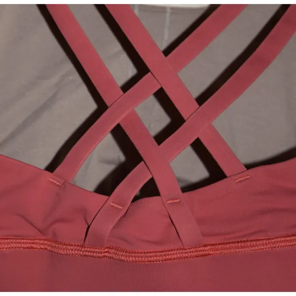 Lululemon Energy Bra Women Size 8 Salmon Pink Excellent Strappy Back Yoga Gym - Image 4