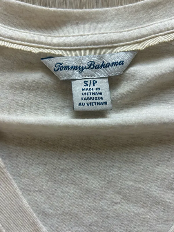 Tommy Bahama Soft Cream V-Neck Rolled Sleeve Tee - Image 3