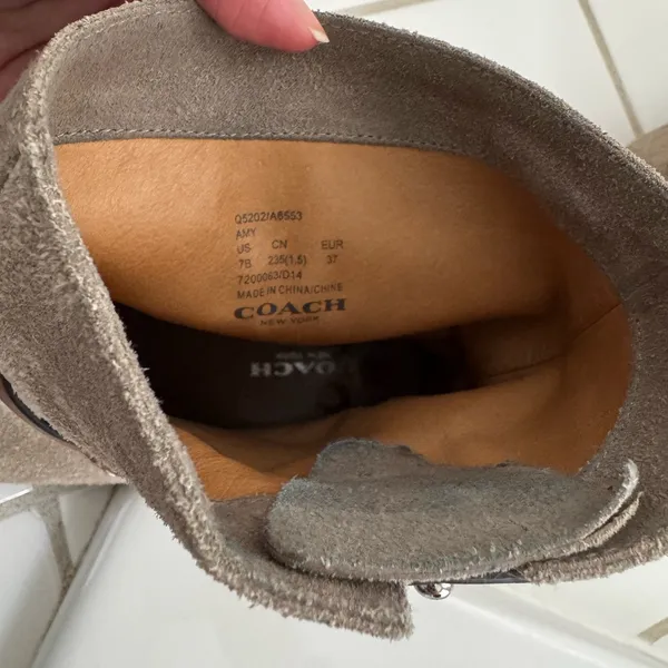 Coach Taupe Suede Ankle Boots with Buckle - Image 5