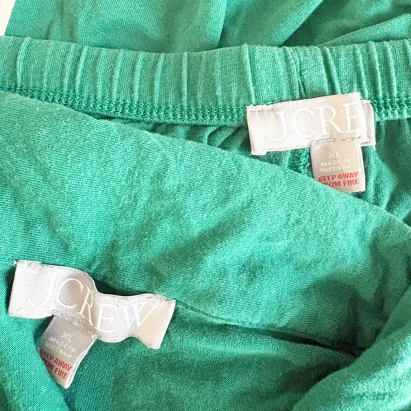 J. Crew Womens Lyocell Soft Eco Dreamiest Green Long Sleeve Pajama Set Size XL - Image 7