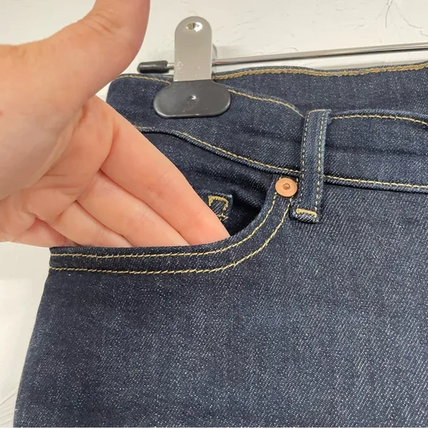 Banana Republic High Rise Flare Jeans Womens 28 Dark Wash Blue Denim Stretch - Image 5