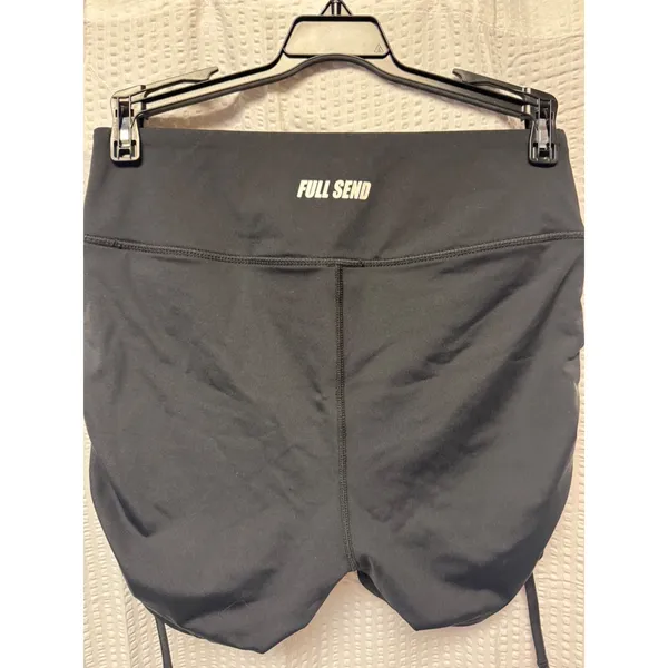 Full Send Womens Black Ruched Side Cinch High Waisted‎ Athletic Shorts Size Med - Image 4
