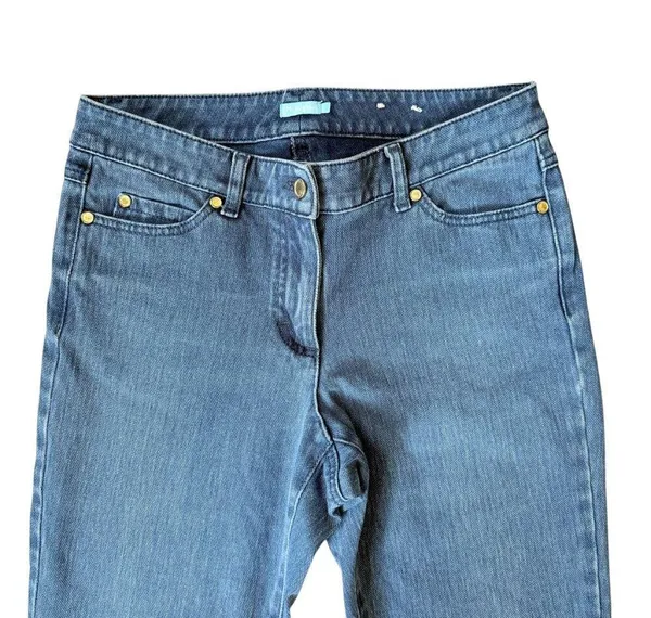 J. McLaughlin medium wash stretchy button zip five pocket skinny jeans size 4 - Image 3