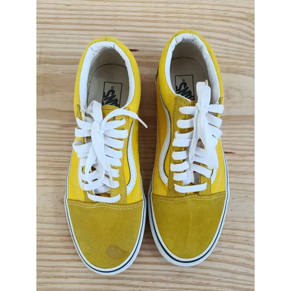 VANS Old Skool Suede/Canvas Sneakers, Yellow - Size 8.5-Mens / Size 10-Women - Image 8