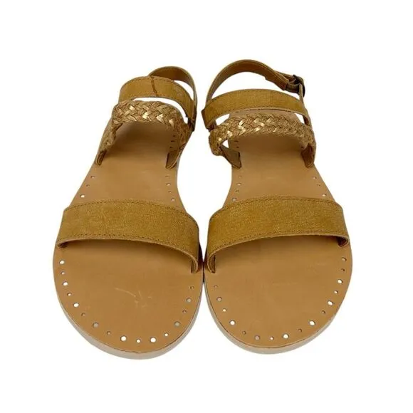 UGG Elin Flat Leather Sandals Braided Strap Chestnut Tan Brown‎ Size 10 - Image 2