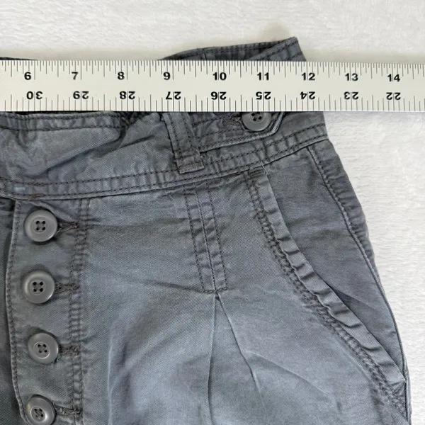 American Eagle Gray Lyocell High Rise Pleated‎ Tapered Button Fly Pants Size 0 - Image 4